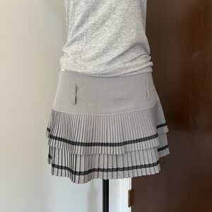 Y2k Low Rise Pleated Tiered Gray Mini Skirt